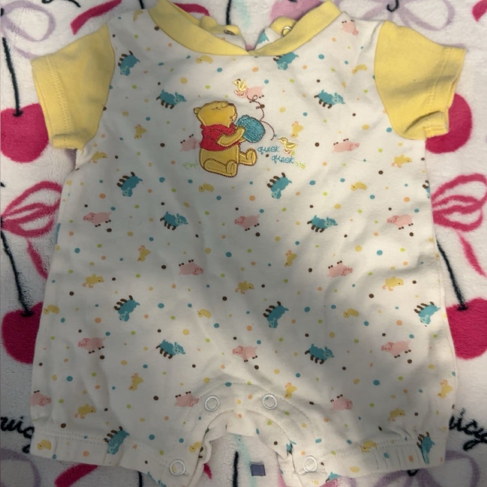 Disney Infant Yellow and White Outfit